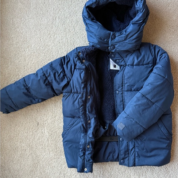 Gap Navy Blue Puffer Jacket size 7/8 - Picture 1 of 5